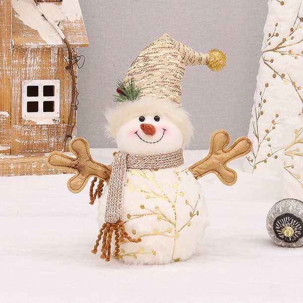Candelabro navideño, producto largo de tela polar estampada, sombrero redondo, muñeco de nieve, decoración para fiesta navideña, muñeco de nieve.