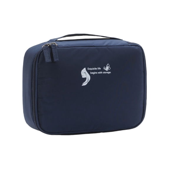Multipurpose Toiletry Bag Ins Style Pouch Zipper Water Proof Storage bag Handbag Wash bag Cosmetic Bag NAVY BLUE
