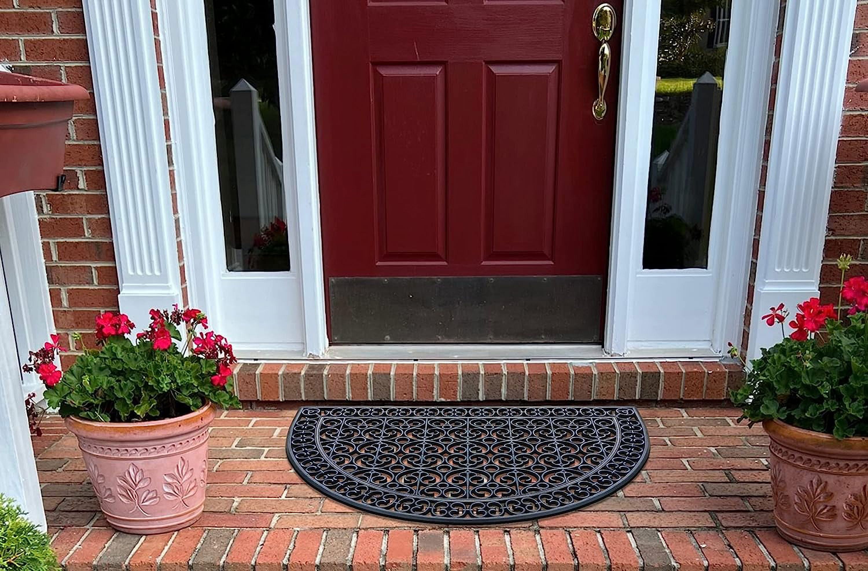 A1HC Large Door Mat, Natural Rubber, 30”x48”, Ideal for an entryway, Scrapes Shoes Clean of Dirt & Grime, Heavy Duty Doormat for Indoor Outdoor use, Front Door Mat for Entry, Patio, Busy Areas