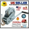 [US IN STOCK] Dual Gear Winch Hand 3500lbs Crank Manual 33ft Cable Boat ATV RV Trailer USA IV