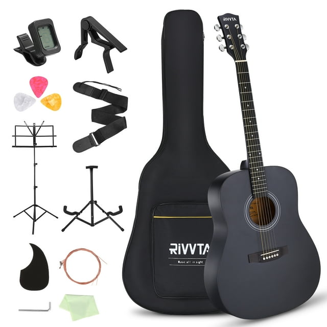 41 Inch Acoustic Guitar for Beginners with Gig Bag, Tuner, Strings, Picks, Strap, Capo, Pickguard