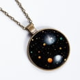 thumbnail image 2 of Galaxy Planet Necklace Personalized Custom Photo Round Pendant Adjustable Stainless Steel Necklaces with Gift Box for Men Women Mothers Valentine's Jewelry Gift, 2 of 6