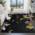 thumbnail image 4 of Area Rug Machine Washable Simple Luxury Butterfly Theme, 4 X 6 ft Large Carpet Foldable for Bedroom Dining Room Home Office, Black Fade Stain Resistant Indoor & Outdoor Rugs, 4 of 7