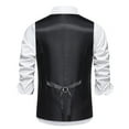 thumbnail image 6 of Sleeveless Shirts For Men Qiggri Men Fashion Retro Have Pockets-Breasted V-Neck Vest Tops Blouse Suit Vest For Men, 6 of 9