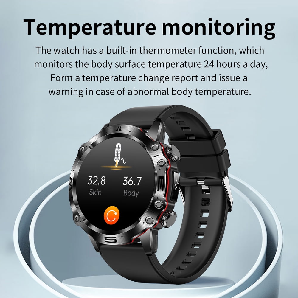 YOUJI ET482 Smartwatch – Smart Outdoor Sports Watch with 1.43" HD Display, Bluetooth Calling & Body Temperature Sensor.
