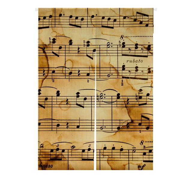 ABPHQTO Cortina de entrada con notas musicales, cortinas japonesas Noren, cortina de puerta, cortina de entrada, tamaño 85x120cm ABPHQTO Noren-A217-85x120