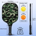thumbnail image 4 of Pickleball Paddles Set Of 2, Fiberglass Surface, Camouflage Print, 4 Balls & Bag, 4 of 5