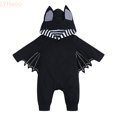 thumbnail image 2 of LYHaoo Toddler Boys Girls Halloween Long Sleeve Bat Ropmer Costume Jumpsuit Outfit with Hoodie for Party Dress Up(0-3 Months), 2 of 6