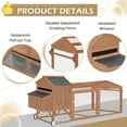 thumbnail image 6 of AECOJOY 95" Chicken Coop with Wheels, Poultry Cage Wooden Chicken Hutch Tractor with Run, Nesting Boxes, Ramps, Removable Tray, Natural Wood, 6 of 7