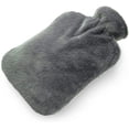 thumbnail image 4 of Botella de agua caliente con tapa, bolsa de agua caliente de PVC de 1 l para cuello, dolor de hombro y calentador de manos, calambres menstruales, compresas calientes y terapia de frío (gris, 4 of 4