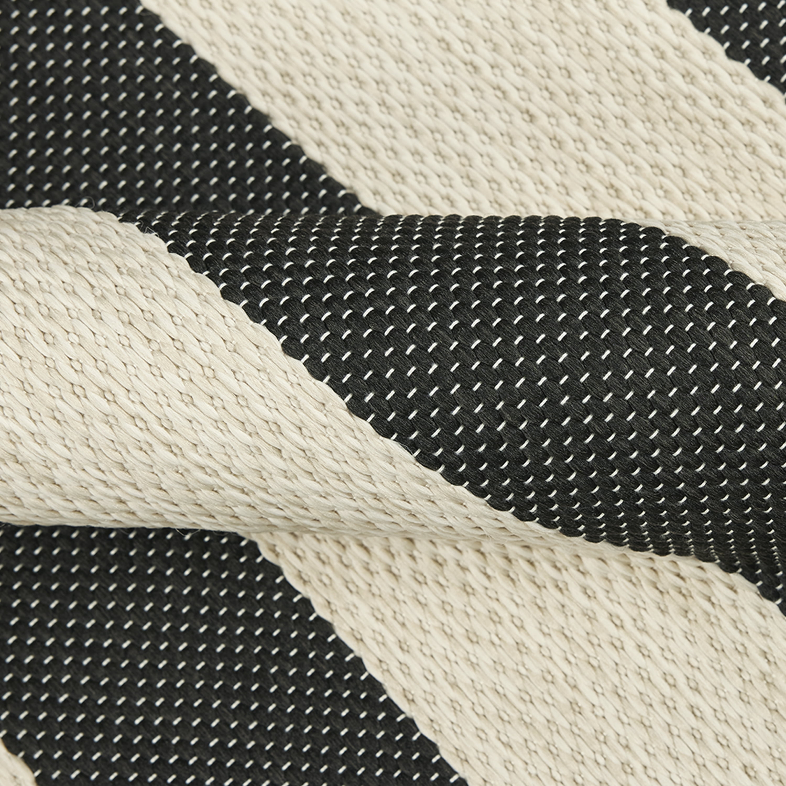 Mainstays 24 in x 36 in Black & White Cabana Stripe Outdoor Scatter Rug