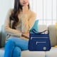 thumbnail image 5 of Bolso de hombro para mujer, moderno, tipo bandolera, elegante, con cierre ajustable. Azul oscuro, 5 of 8