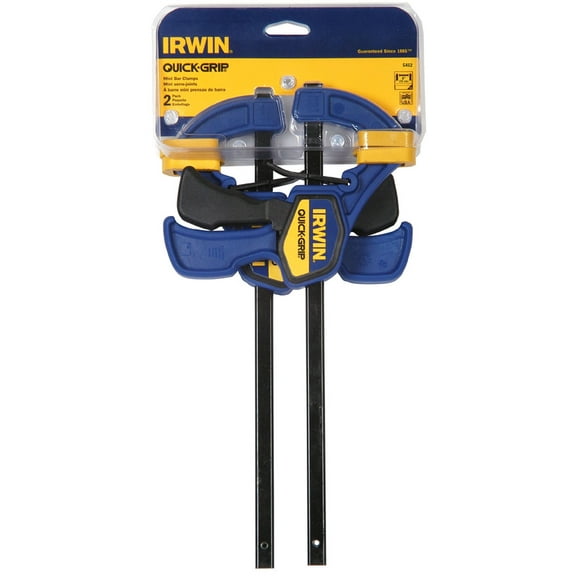 IRWIN Quick Grip 1964743 6" Quick-Grip® One-Handed Mini Bar Clamp 2 Count