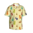 thumbnail image 2 of Fotbe Colorful Rabbit Hawaiian Shirt for Men Unisex Summer Beach Casual Short Sleeve Cotton Linen Button Down Shirts-Large, 2 of 9