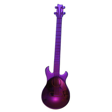 

1 Pc Guitar Coffee Spoon Stainless Steel Coffee Mixing Spoon Cold Drink Tea Tools Kitchen Accessories (Purple)