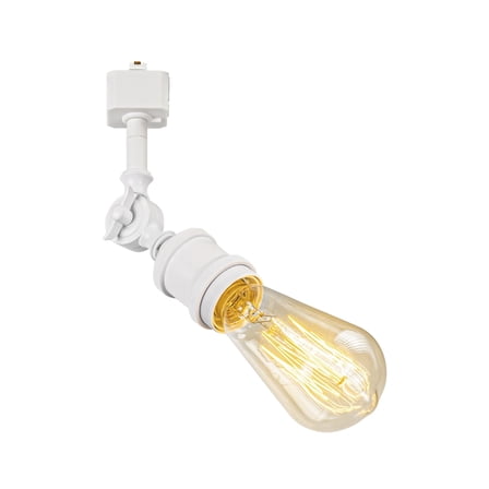 KAYYELAMP Minimalist White J-Type Track Lighting E26 Base Adjustable Angle Direction For Home Office 1 Pcs