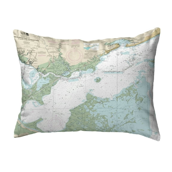 Betsy Drake NC11371 16 x 20 in. Lake Borgne & Approaches, LA Nautical Map Noncorded Indoor & Outdoor Pillow