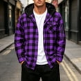 thumbnail image 6 of Guluxicc Men's Plaid Hoodies with Zipper Pocket Button Down Drawstring Long Sleeve Hooded Tops for Everyday Wear Summer Casual Outfits, 6 of 6