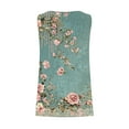 thumbnail image 4 of Tank Tops for Women Sleeveless Square Collar Floral Print Casual Loose T-shirt Army Green XXL, 4 of 5