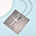 thumbnail image 3 of Cross Necklaces Gifts for Men, Silver Cuban Link Chain Necklace Gifts for Dad Son Grandson Uncle Nephew Boyfriend, 3 of 8