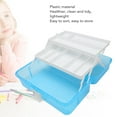 thumbnail image 3 of 3 Layers Storage Box, Transparent Lid Plastic Portable Storage Box Sturdy Non Deformable Storage Case with Handle Art Craft Storage Box for Cosmetics Jewelry Nail Tools, 3 of 8