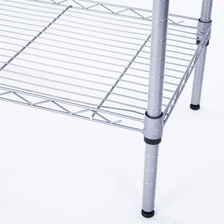 

Elegant Choise XM-304B Rectangle Carbon Steel Metal Assembly 5-Shelf Storage Rack Silver Gray