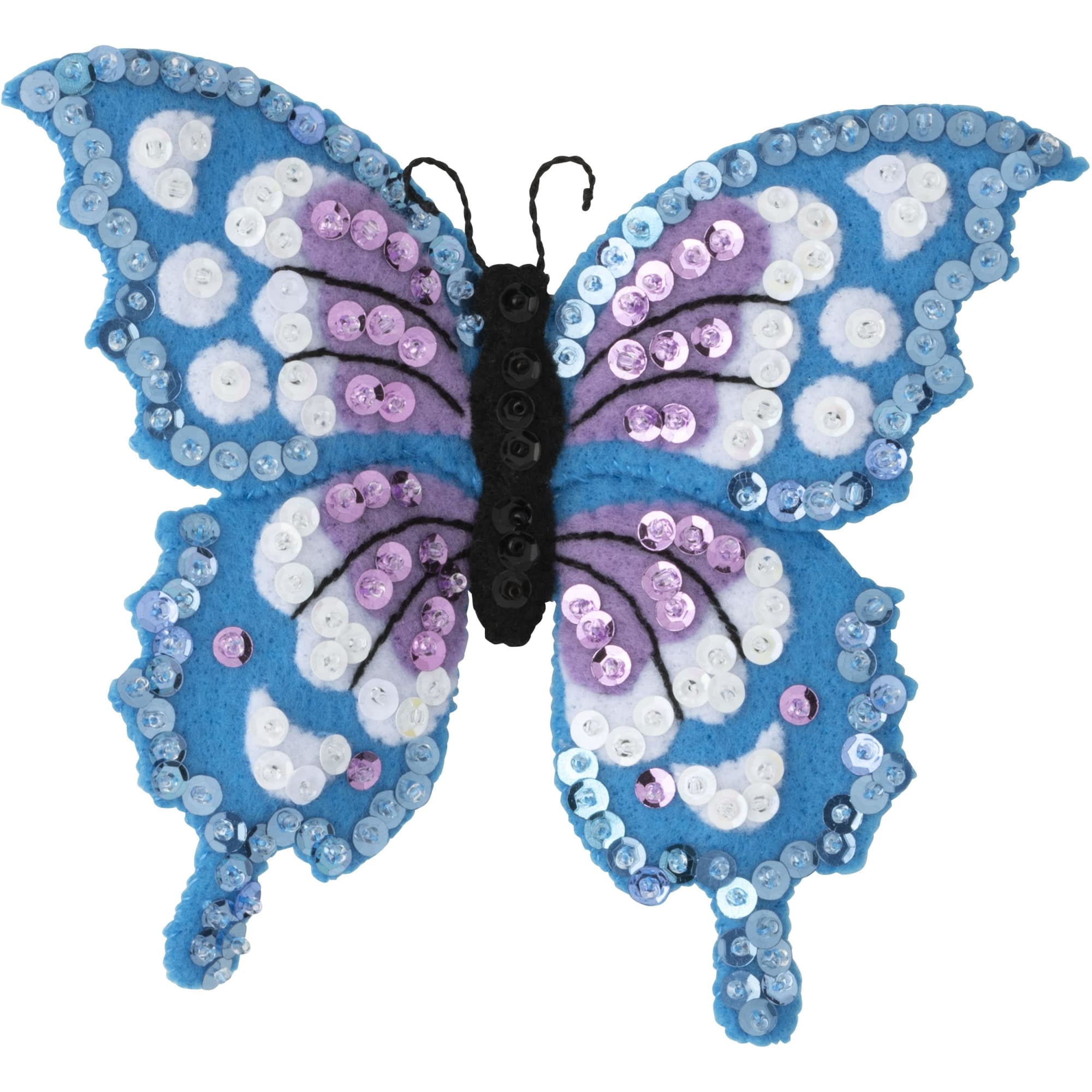 Bucilla Butterfly Garden 6 Count Felt Applique Ornament Kit, 2.5 x 3.5 in