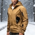 thumbnail image 5 of RYDCOT Men's Cargo Hoodie Waterproof Fleece Lined Ski Jacket Winter Warm Full-Zip Military Army Outdoor Hiking Coat with Muti Zip-Pockets Khaki, 5 of 7
