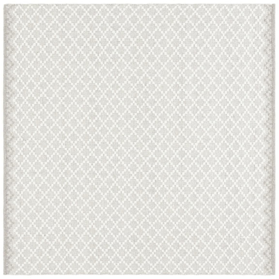 SAFAVIEH Vermont Jilliean Diamond Quatrefoil Area Rug, Gray/Ivory, 6' x 6' Square