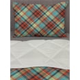 thumbnail image 3 of Plaid Comforter & Sham Bedding Set, Abstract Pixel Art Crossing Lines, 3 pcs Duvet Set Microfiber Filling Quilt, 5 Sizes, Multicolor, by Ambesonne, 3 of 4