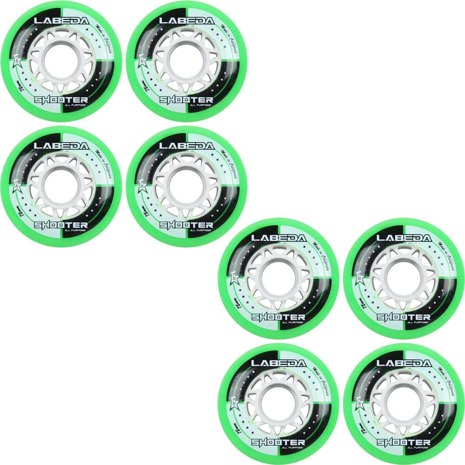 Labeda Shooter All Purpose Inline Hockey Roller Skate Wheels 4 or 8 Pack 