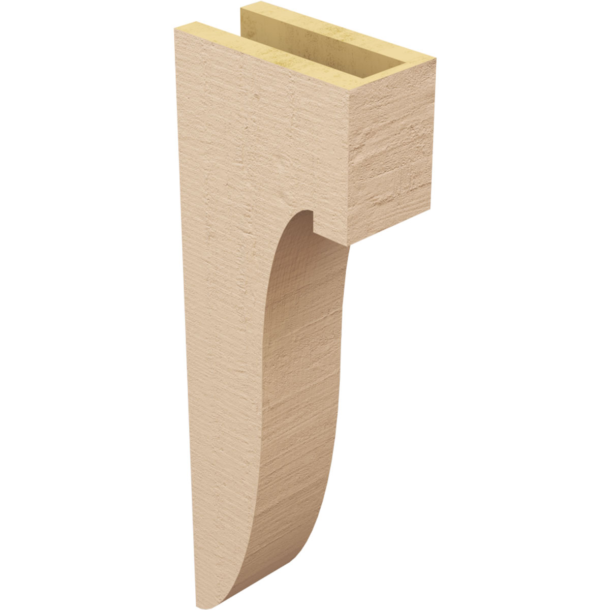 4"W x 8"D x 24"H Thin Del Monte Rough Cedar Woodgrain TimberThane Corbel, Primed Tan