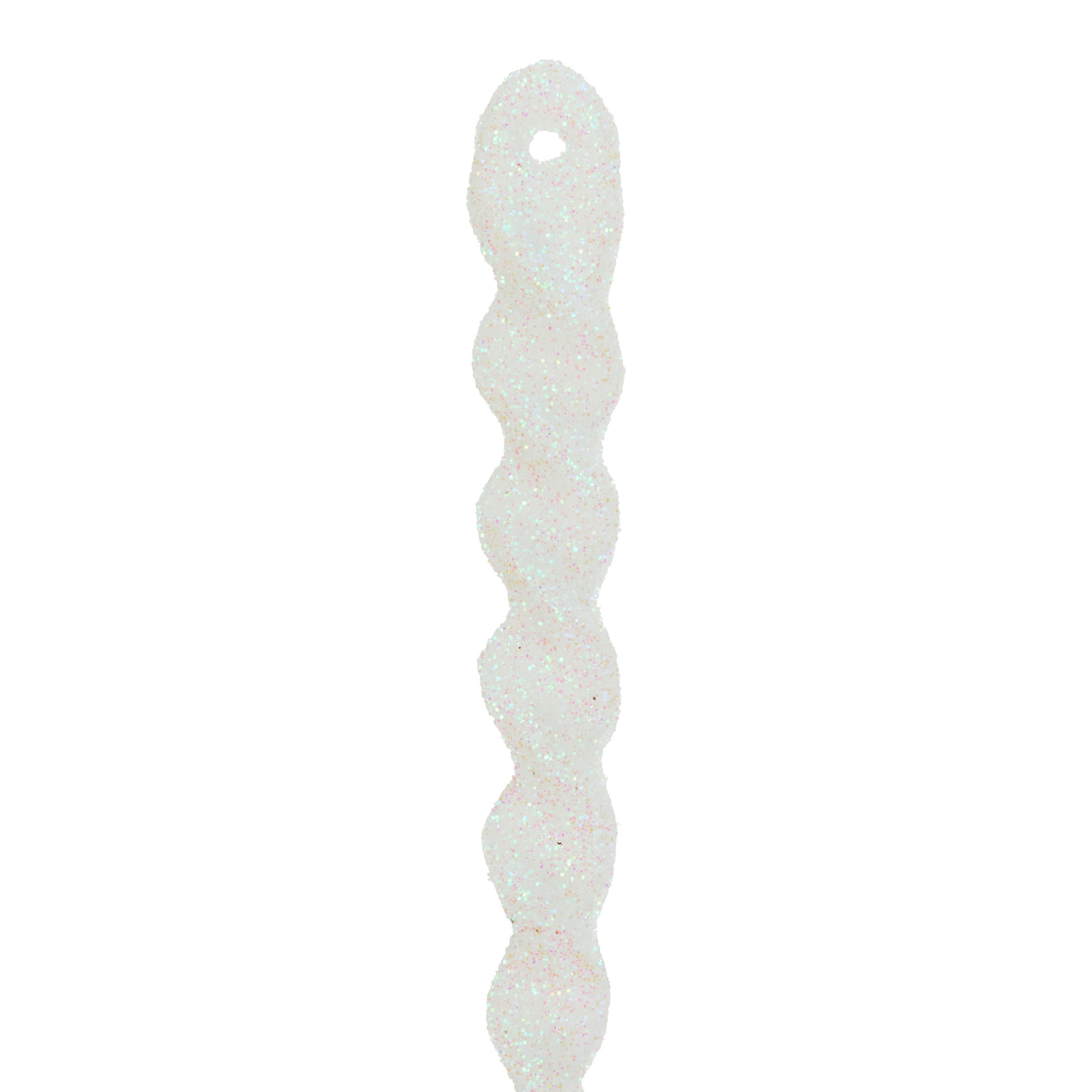 24-Count White Glitter Icicle Christmas Ornaments, 5.3", by Holiday Time