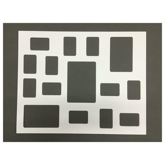 White 16x20 Collage Picture Mat with Rounded Corners for 15 Photos or Pictures (Matting Only)