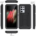 thumbnail image 2 of Samsung Galaxy S21 Ultra Metal Case with Screen Protector, Dteck Heavy Duty Military Rugged Shockproof Full Body Protective Cover with Kickstand, Water-Resistant, Slide Camera Protector Cover,Black, 2 of 7