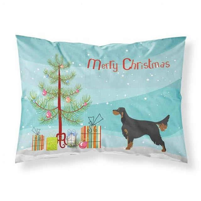 Carolines Treasures BB8436PILLOWCASE Gordon Setter Christmas Fabric Standard Pillowcase