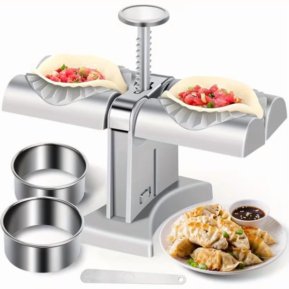 5-in-1 Dumpling Noodle Maker - Dual Automatic, Filling Spoon, 3.31-Inch Mold, 2 Cutters, A Must-Have for Home Chefs