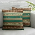 thumbnail image 3 of Nawypu  Brown Turquoise South Western Ethnic Throw Pillow Covers Tribal Native Seamless Pattern Decorative Pillow Cases Home Decor Standard Square Pillowcases, 3 of 5