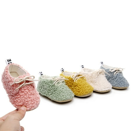 

Baby Boys Velvet Soft-soled Lace-up Cotton Shoes Winter Children Short Boots