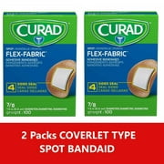 Curad Flex-Fabric Spot Bandages 4 Sided Seal COVERLET TYPE SPOT BANDAID Pack of 2