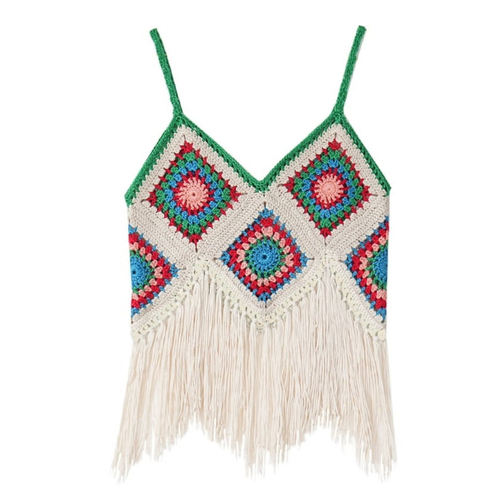 crochet top with tassels