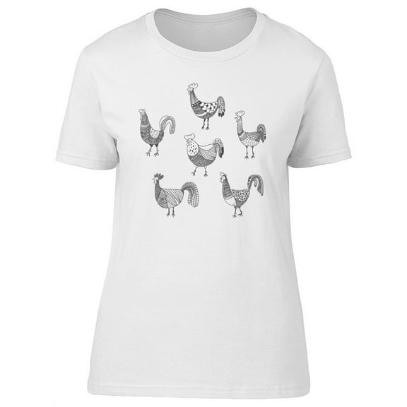 Set Of Ethnic Roosters T-Shirt Women -Image by Shutterstock, Female Large