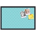 thumbnail image 2 of PinPix 28x18 Custom Cork Bulletin Board Quatrefoil Aqua Poster Board Has a Fabric Style Canvas Finish, Framed in Quatrefoil Aqua, by ArtToFrames (PinPix-278), 2 of 6