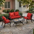 thumbnail image 7 of Pakunoda 4 Set of Waterproof Outdoor Deep Seat Cushion Replacement Slipcovers, 22" X 24" Patio Furniture Cushion Covers, Outdoor Cushion Covers with Zipper for Patio Furniture, Red, 7 of 7