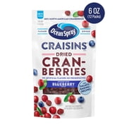 Ocean Spray® Craisins® Blueberry, Dried Cranberries Infused with Blueberry Juice, Dried Fruit, 6 oz Pouches, 12 Count