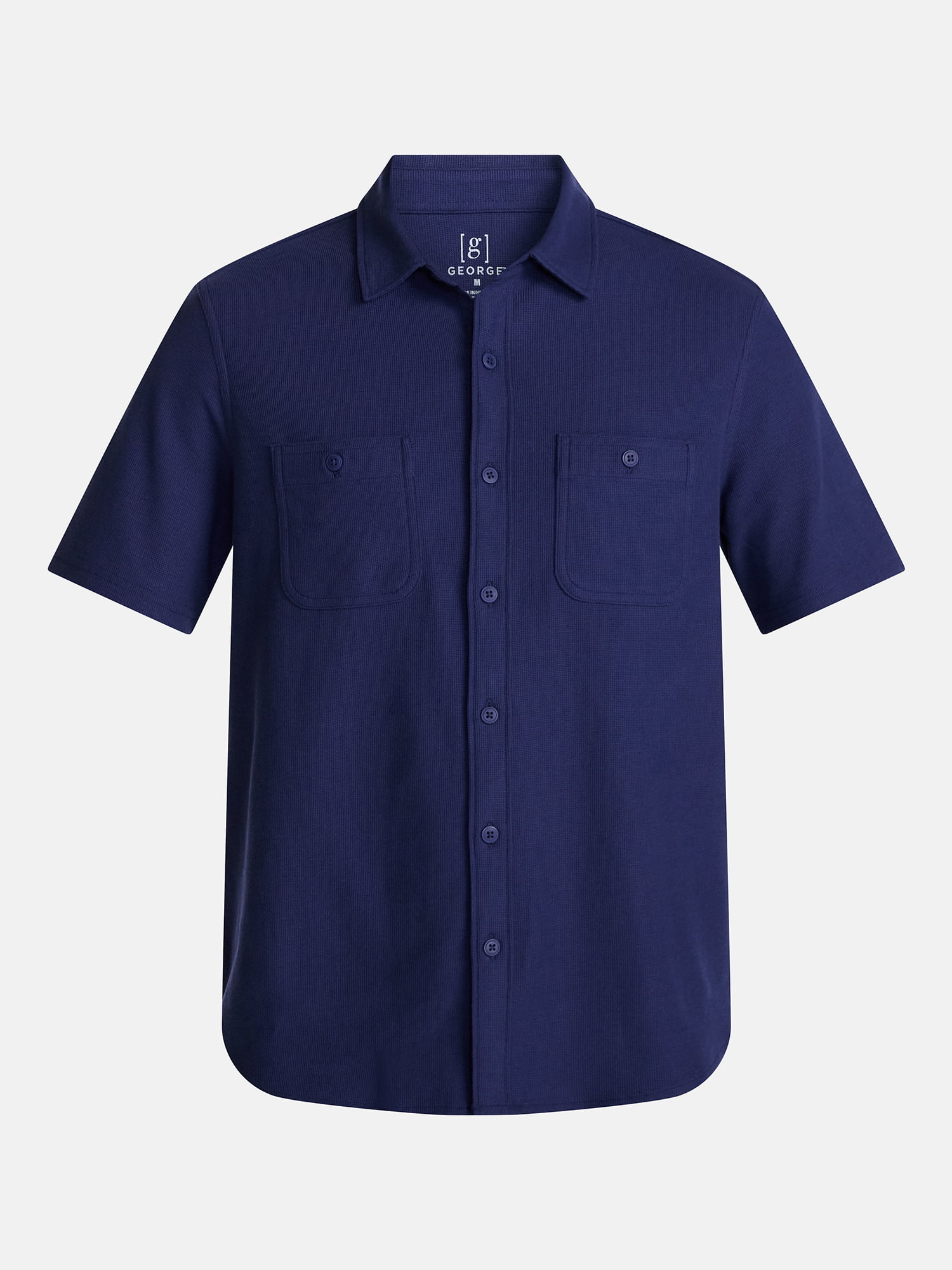 George Men's Waffle Knit Shirt with Short Sleeves, Sizes S-5XB