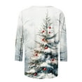 thumbnail image 4 of Holiday Gifts! Titcea Christmas Shirts for Women 3/4 Sleeve Round Neck Glitter Xmas Tree Print Pullover Christmas Sweaters 2024 Fashion Casual Tops, 4 of 5