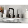 thumbnail image 3 of Kingston Brass KS142RKXNB Webb Widespread Bathroom Faucet with Knurled Handle and Push Pop-Up Drain, Naples Bronze, 3 of 8