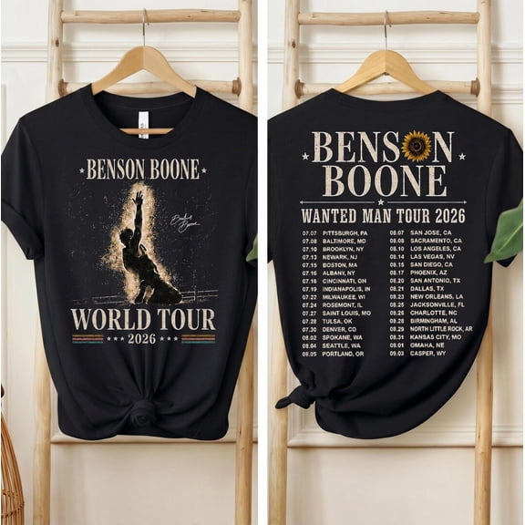 Benson Boone World Tour T-Shirt, Wanted Man Concert Tee, Vintage Music Fan Gift
