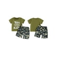 thumbnail image 2 of BemeyourBBs Toddler Baby Boys Birthday Outfits 2nd Birthday 2 Years Old Clothes Short Sleeve Letter Print T Shirt Tops and Camouflage Shorts Set Boys Summer Clothing, 2 of 9